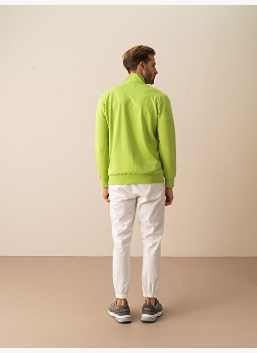 Yeşil Slim Fit Pamuklu Sweatmont 4
