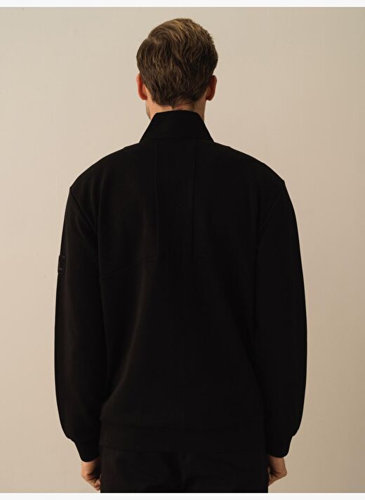 Siyah Regular Fit Pamuklu Sweatmont 3