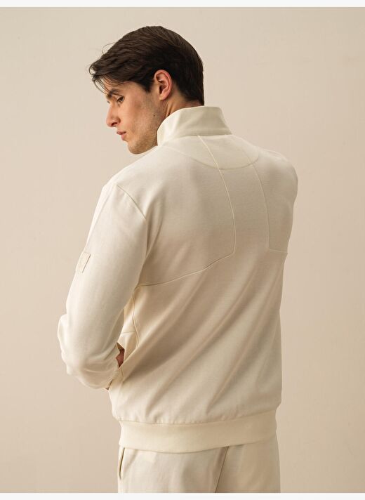 Ekru Regular Fit Pamuklu Sweatmont 1