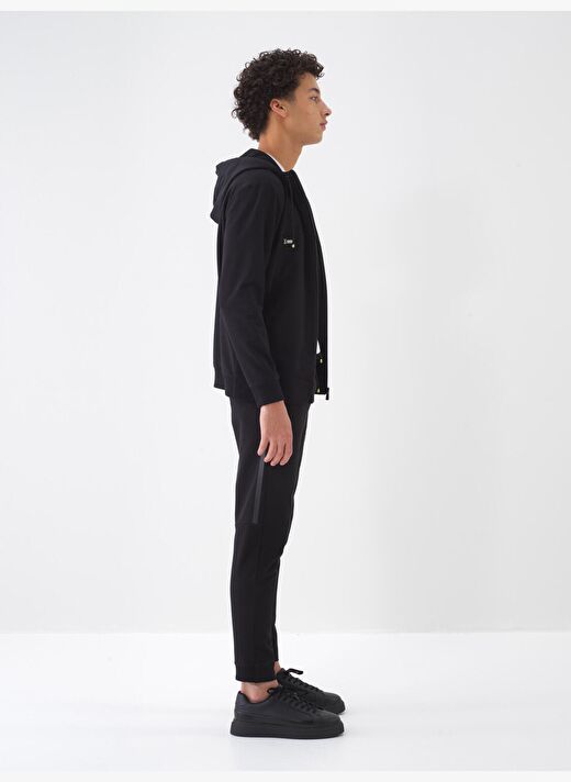 Siyah Slim Fit Pamuklu Sweatmont 3