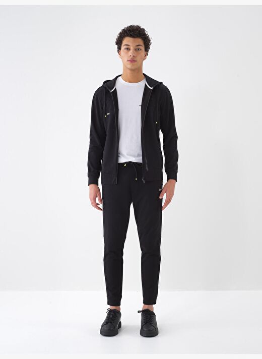 Siyah Slim Fit Pamuklu Sweatmont 2