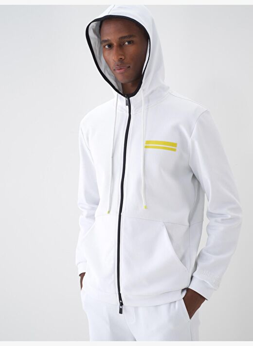 Beyaz Regular Fit Pamuklu Sweatmont 1