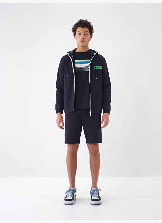 Lacivert Regular Fit Pamuklu Sweatmont 2