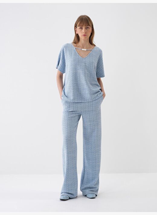 Mavi Oversize Pamuklu Sweat Pantolon 2