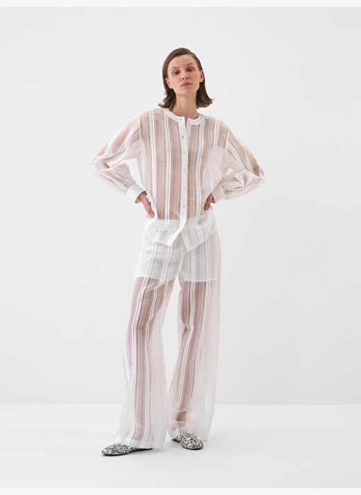 Beyaz Oversize  Pantolon 2