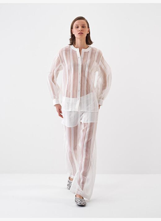 Beyaz Oversize  Pantolon 4