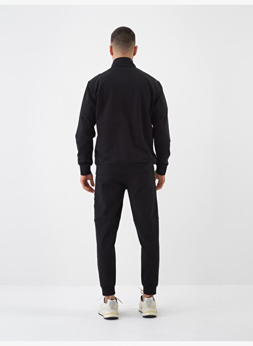 Siyah Regular Fit Pamuklu Sweatmont 4