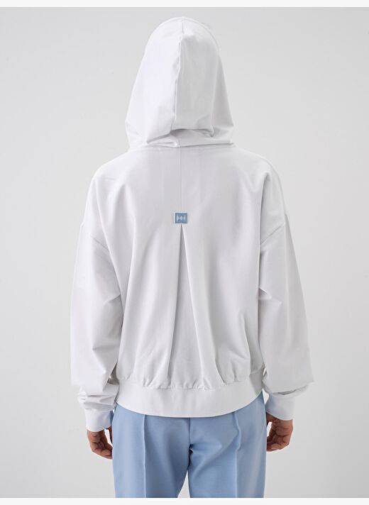 Beyaz Oversize Pamuklu Sweatmont 3
