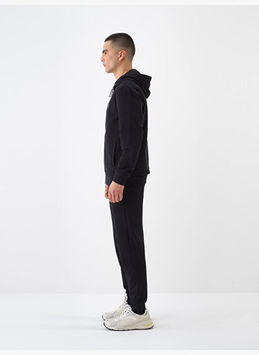 Siyah Regular Fit Pamuklu Sweatmont 3