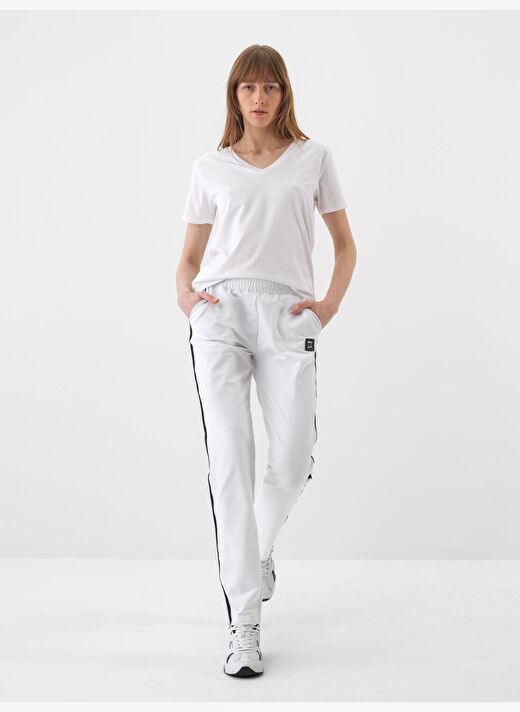 Beyaz Regular Fit Pamuklu Sweat Pantolon 2
