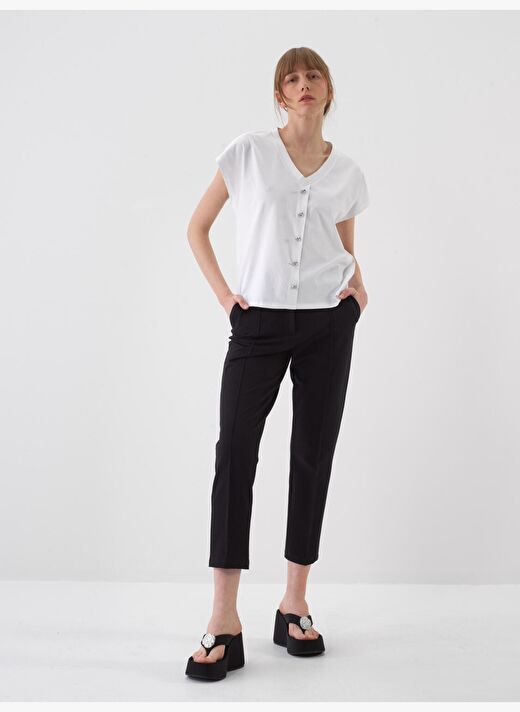Siyah Regular Fit Pamuklu Sweat Pantolon 2