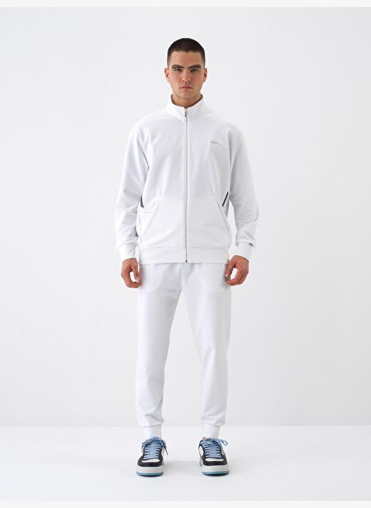 Beyaz Regular Fit Pamuklu Sweatmont 2