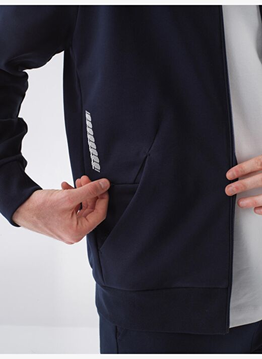 Lacivert Regular Fit Pamuklu Sweatmont 3