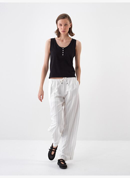 Siyah Regular Fit Pamuklu Atlet 4