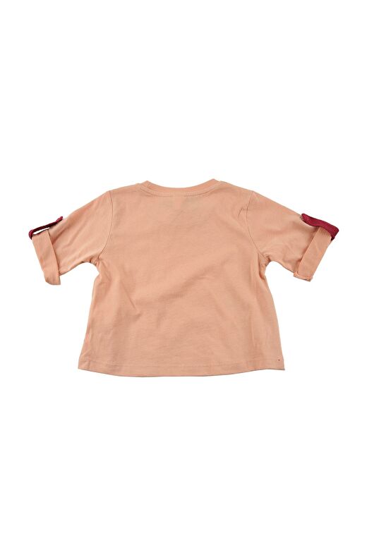 Kız Çocuk Go Play Baskılı Kolları Katlamalı Pudra T-Shirt (4-12yaş) 4
