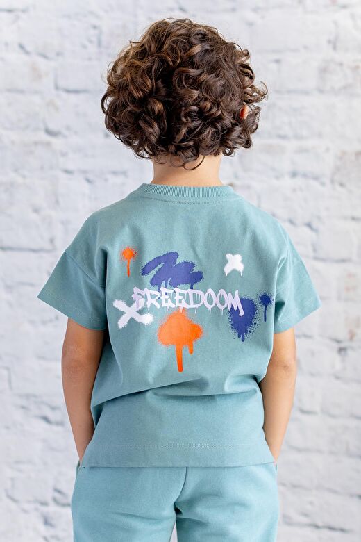Erkek Çocuk Baskılı T-Shirt - Mint 3