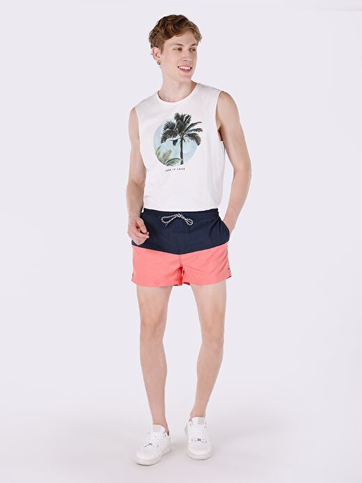 Slim Fit Orta Bel Kırmızı Erkek Deniz Şortu Cl1064120 1