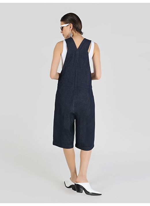 Regular Fit Yüksel Bel Düz Kadın Mavi Jean Şort Cl1065890 2