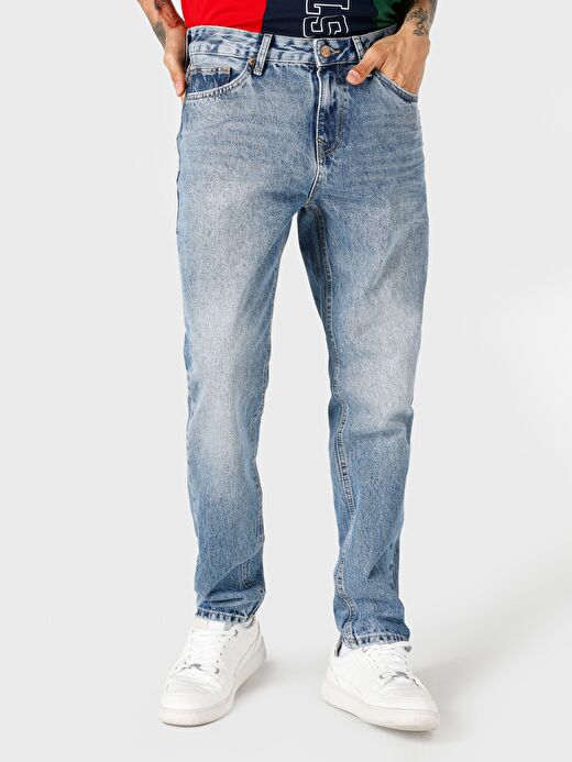 067 Jack Regular Fit Orta Bel Düz Paça Mavi Erkek Jean Pantolon Cl1066359 4