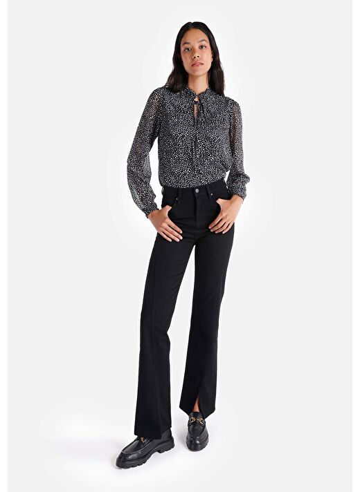 729 Maggy Regular Fit Yüksel Bel Yırtmaçlı Paça Kadın Mavi Jean Pantolon Cl1066482 3
