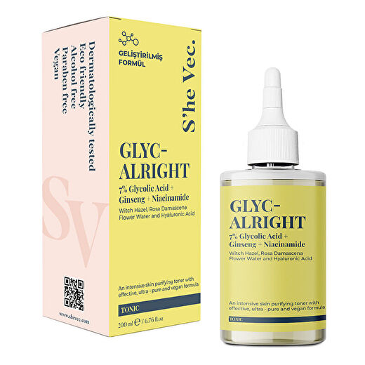She Vec Glyc-Alright -7 Glycolic Acid + Ginseng + Niacinamide 200 ml 2