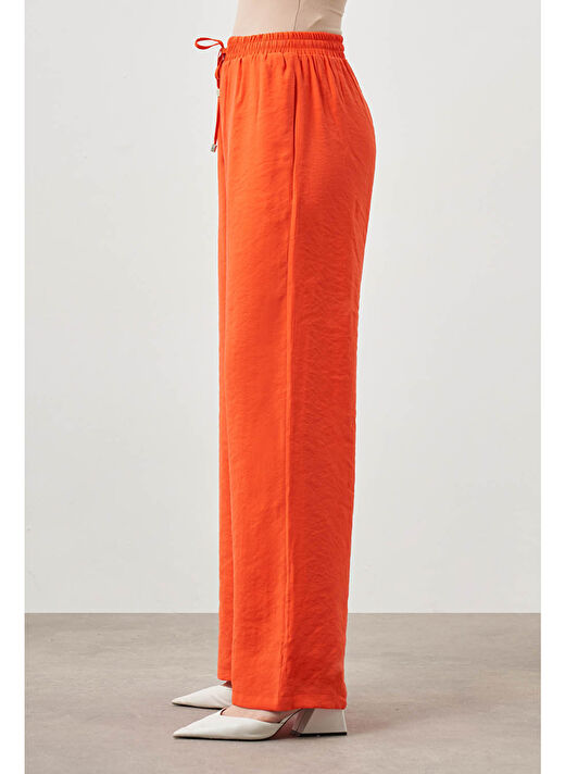 Beli Lastikli Modal Nar Çiçeği Pantolon 2
