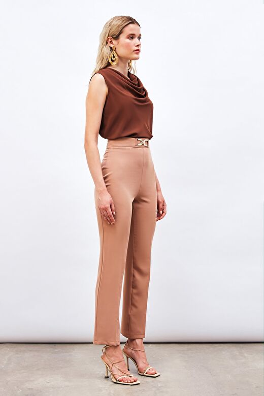 Aksesuar Detaylı Pantolon - CAMEL 2