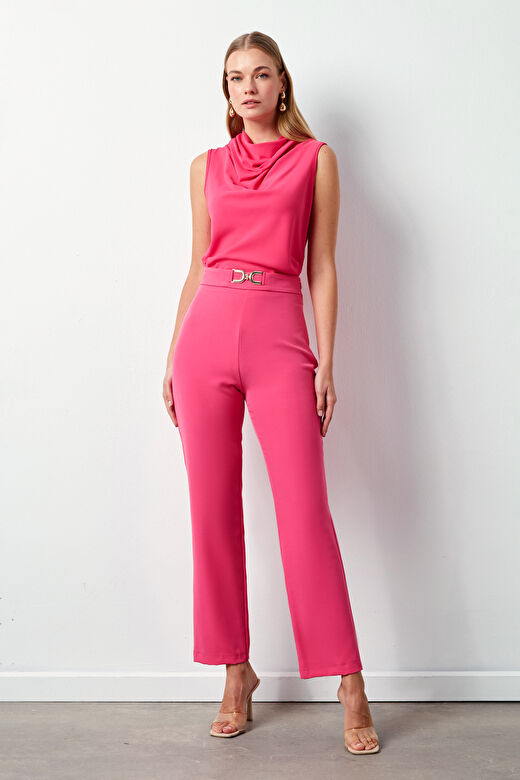 Aksesuar Detaylı Pantolon - PEMBE 2