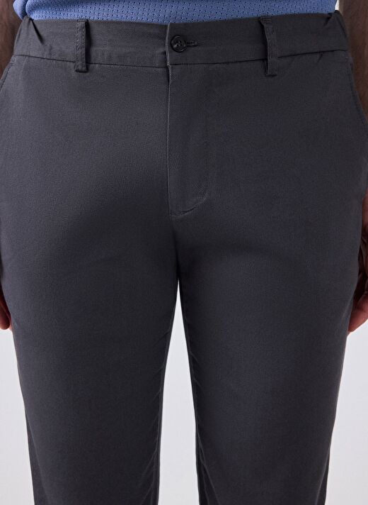 Ds Damat Slim Fit Antrasit Armürlü Yan Beli Lastikli Esnek Likralı Yandan Cepli Chino Pantolon 2