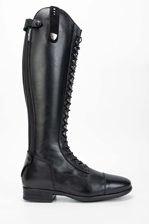 Tattini Unisex Hakiki Deri Siyah Binici Cizmesi Çizme 1