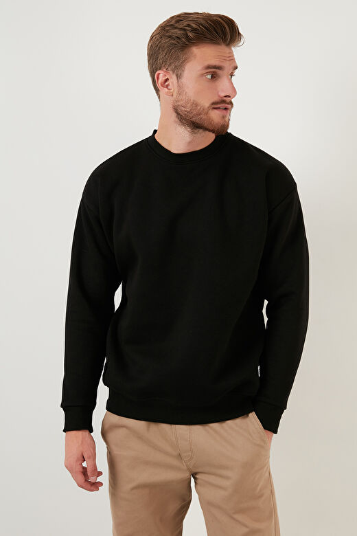 Buratti Regular Fit Bisiklet Yaka Pamuklu İçi Tüylü Yumuşak Şardonlu Erkek Sweatshırt 5905255 4