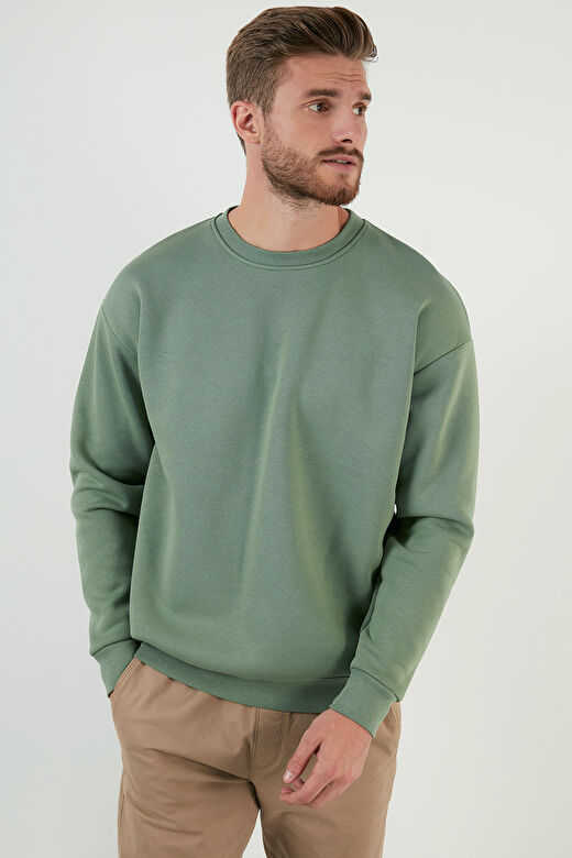 Buratti Regular Fit Bisiklet Yaka Pamuklu İçi Tüylü Yumuşak Şardonlu Sweat Erkek SWEAT 5905255 2