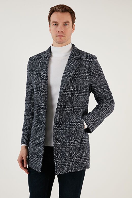 Buratti Slim Fit Tek Yırtmaçlı Düğmeli Astarlı Kaşe Kaban Erkek KABAN 5840110E 1