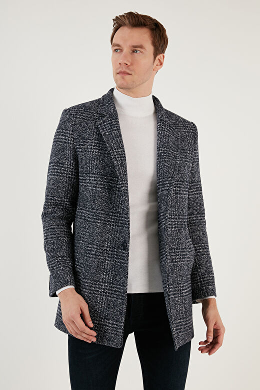 Buratti Slim Fit Tek Yırtmaçlı Düğmeli Astarlı Kaşe Kaban Erkek KABAN 5840110E 2