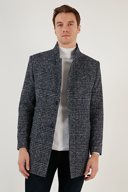 Buratti Slim Fit Tek Yırtmaçlı Düğmeli Astarlı Kaşe Kaban Erkek KABAN 5840110E 3