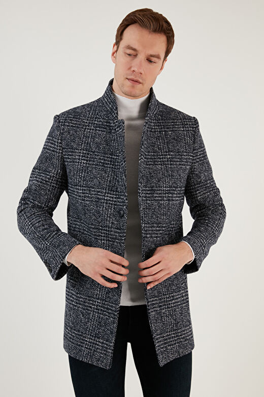 Buratti Slim Fit Tek Yırtmaçlı Düğmeli Astarlı Kaşe Kaban Erkek KABAN 5840110E 4