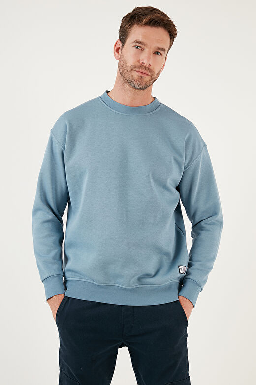 Buratti Regular Fit Bisiklet Yaka Pamuklu İçi Tüylü Yumuşak Şardonlu Erkek Sweatshırt 5905255 2