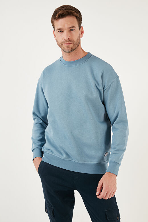 Buratti Regular Fit Bisiklet Yaka Pamuklu İçi Tüylü Yumuşak Şardonlu Erkek Sweatshırt 5905255 3