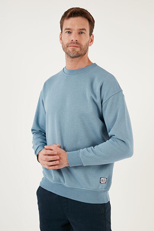 Buratti Regular Fit Bisiklet Yaka Pamuklu İçi Tüylü Yumuşak Şardonlu Erkek Sweatshırt 5905255 4