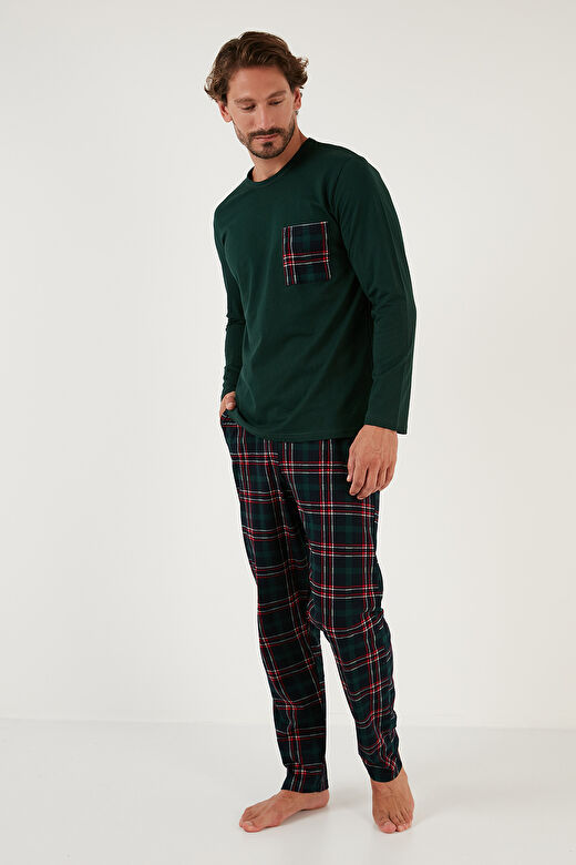 Buratti Ekoseli Cepli Beli Lastikli % 100 Pamuk Regular Fit Pijama Takımı Erkek PİJAMA TAKIMI 657200 2