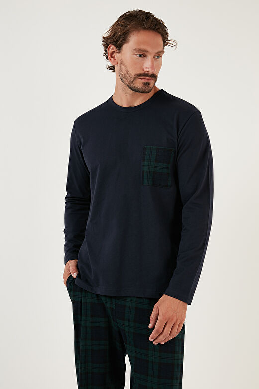 Buratti Ekoseli Cepli Beli Lastikli % 100 Pamuk Regular Fit Pijama Takımı Erkek PİJAMA TAKIMI 657200 3