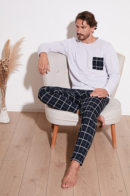 Buratti Ekoseli Cepli Beli Lastikli % 100 Pamuk Regular Fit Pijama Takımı Erkek PİJAMA TAKIMI 657200 1