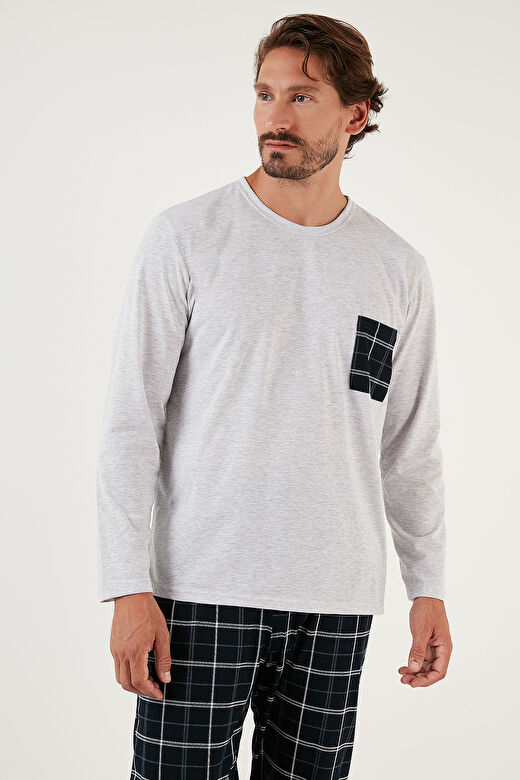 Buratti Ekoseli Cepli Beli Lastikli % 100 Pamuk Regular Fit Pijama Takımı Erkek PİJAMA TAKIMI 657200 3