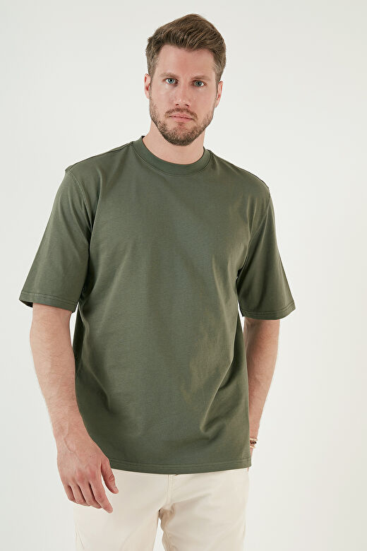 Buratti Pamuklu Oversize Bisiklet Yaka Basic T Shirt Erkek 5902365 2