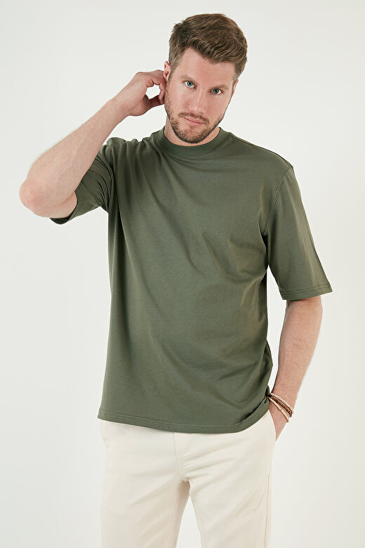 Buratti Pamuklu Oversize Bisiklet Yaka Basic T Shirt Erkek 5902365 4