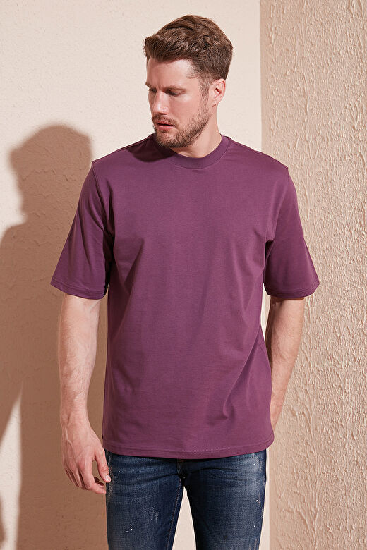 Buratti Pamuklu Oversize Bisiklet Yaka Basic T Shirt Erkek 5902365 3