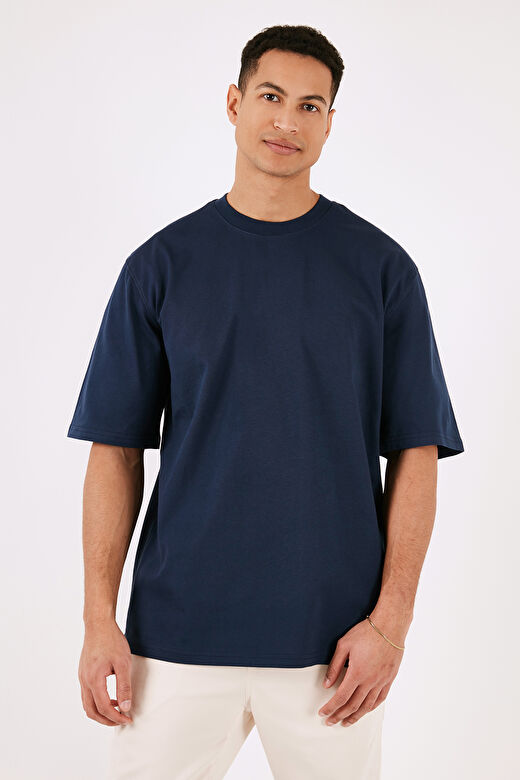 Buratti Pamuklu Oversize Bisiklet Yaka Basic Erkek T Shirt 5902365 3
