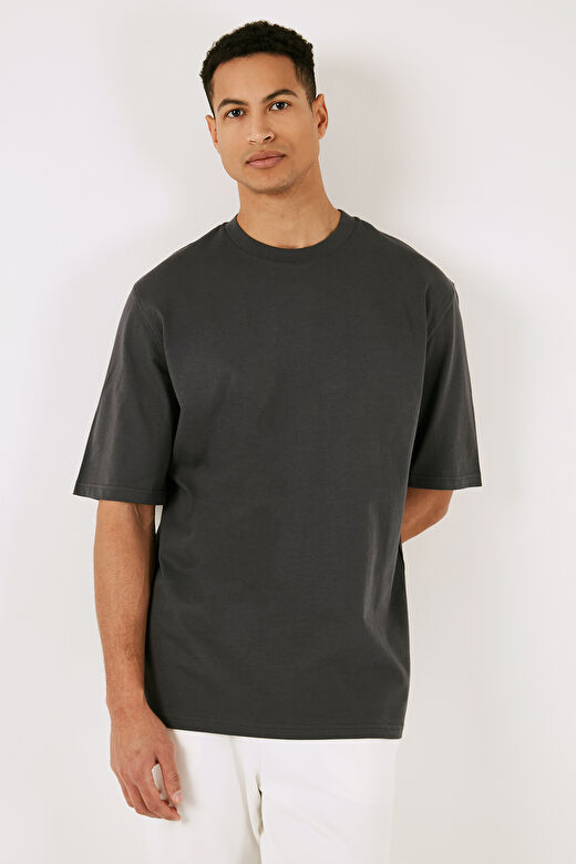 Buratti Pamuklu Oversize Bisiklet Yaka Basic Erkek T Shirt 5902365 2