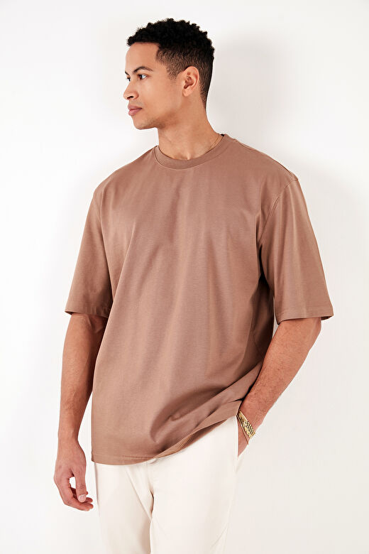 Buratti Pamuklu Oversize Bisiklet Yaka Basic Erkek T Shirt 5902365 4