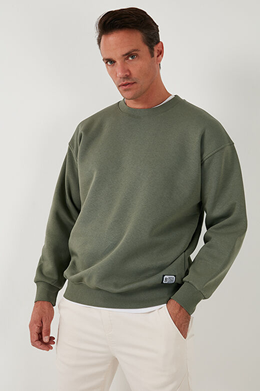 Buratti Regular Fit Bisiklet Yaka Pamuklu İçi Tüylü Yumuşak Şardonlu Sweat Erkek SWEAT 5905255 1